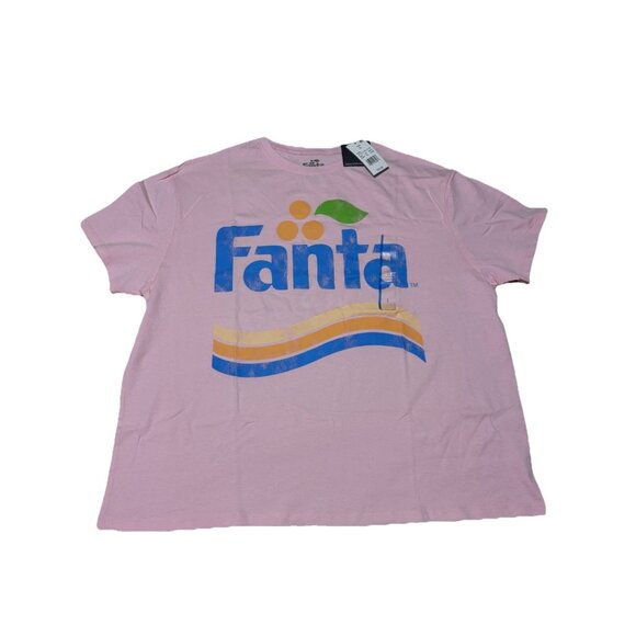 Women’s Fanta Short Sleeve Oversized Graphic T Shirt Size Large L Pink - Picture 2 of 8